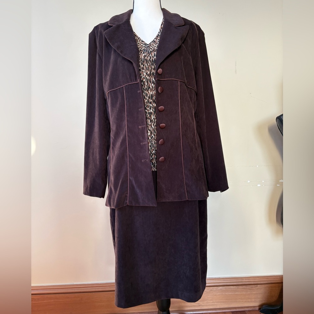 Joseph Ribkoff Brown Blazer and Skirt Set